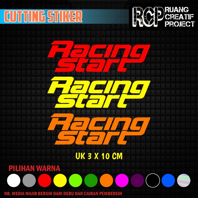 RACING START cutting stiker viral / hologram / scotlite