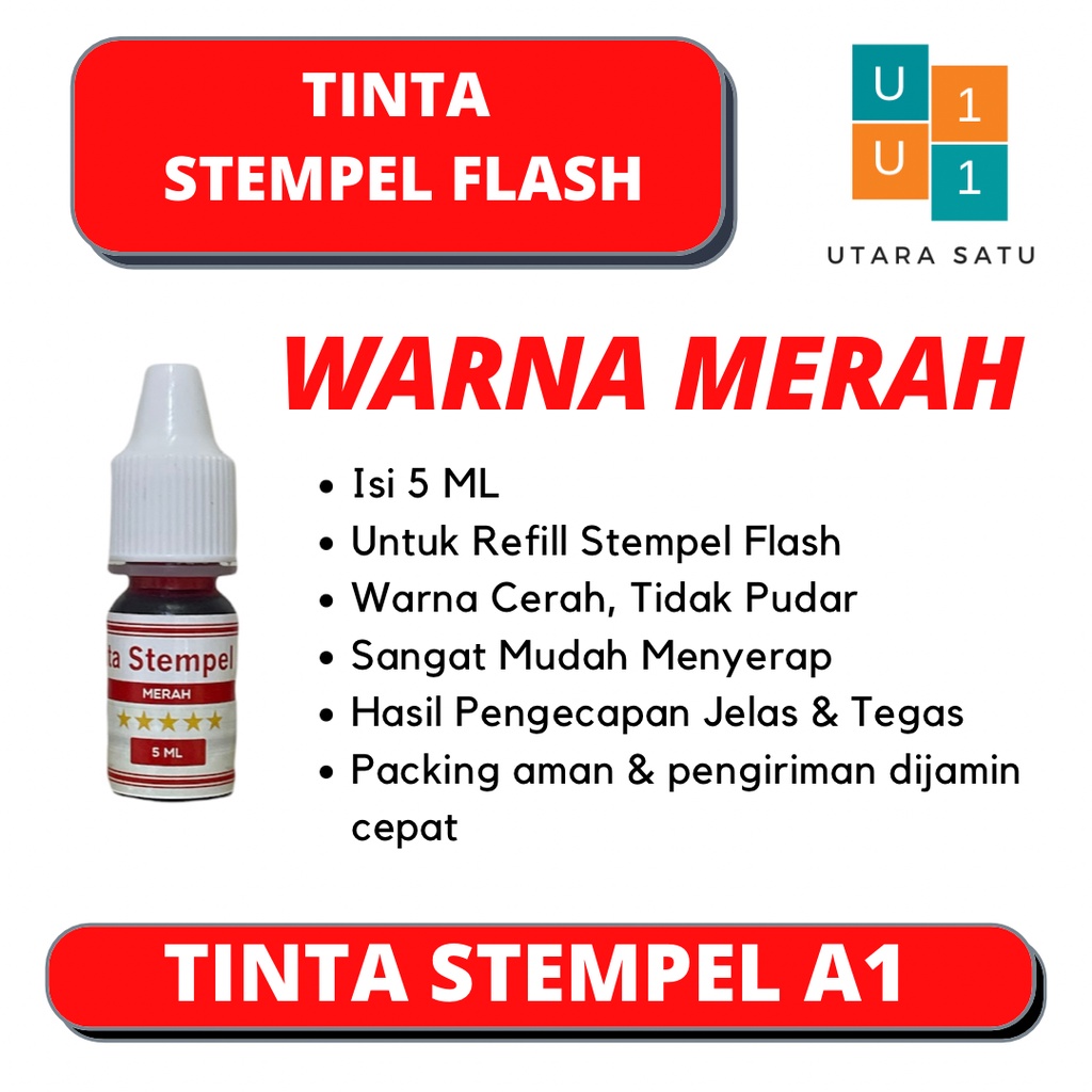 

Tinta Stempel Flash Warna Merah 5 ML