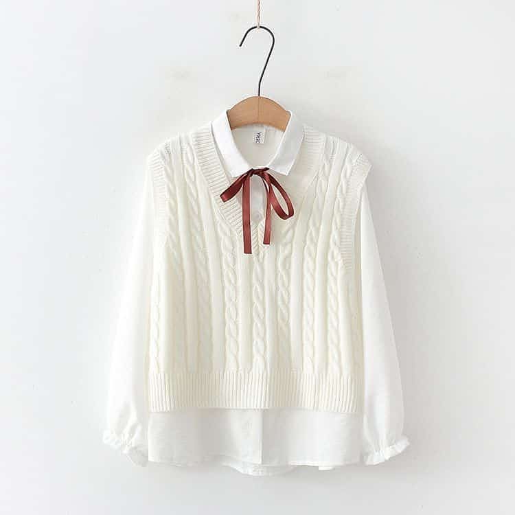 Aira vest rajut wanita motif cable -NGROS