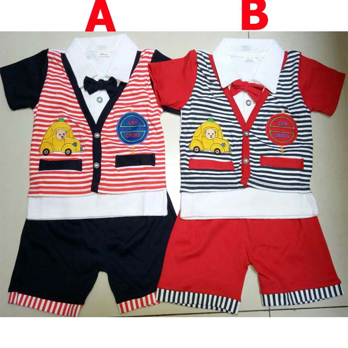 Baju Bayi Laki Laki Setelan Baju Kondangan Bayi Tuxedo Bayi - Car Baby