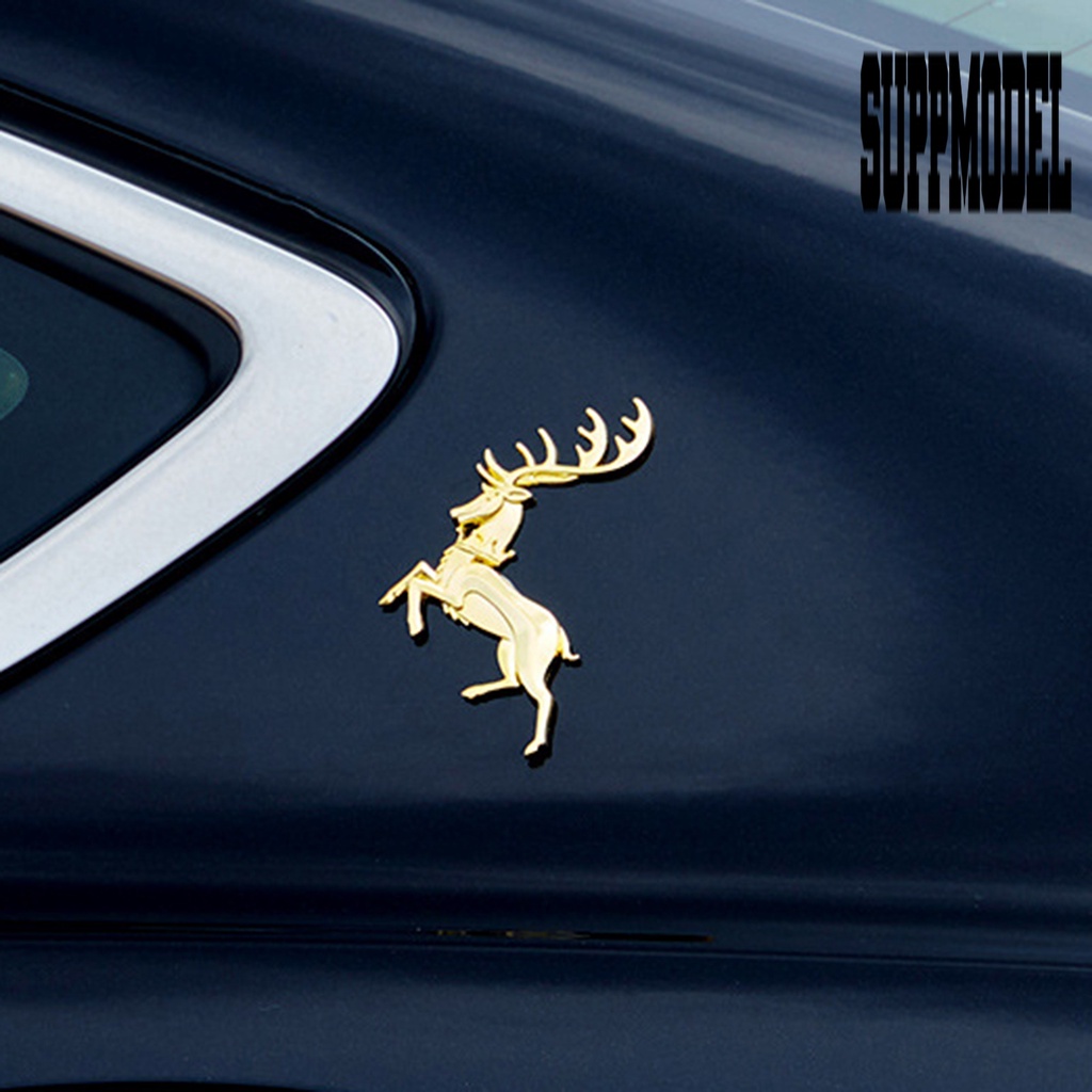 Stiker Emblem 3D Bentuk Rusa Tahan Karat Untuk Dekorasi Body Mobil