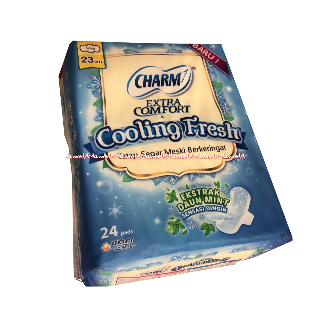 Charm Extra Comfort Cooling Fresh 24 pads Pembalut Wanita Dingin 23 cm