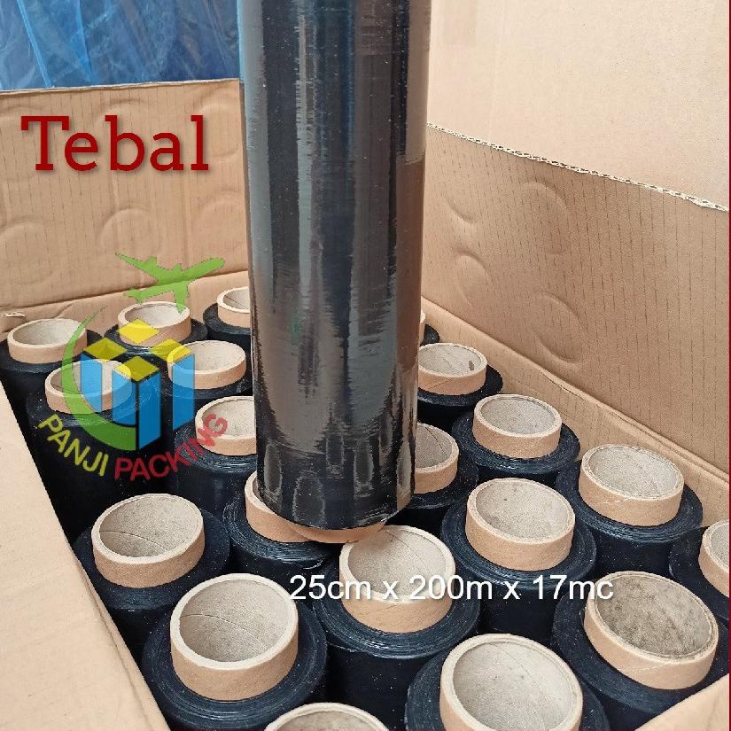 

MZ Stretch FIlm Hitam 25cm x 200m Plastik Wrapping Tebal Plastic wrap Bungkus koper Bandara Black ☤➚ (Terkini)