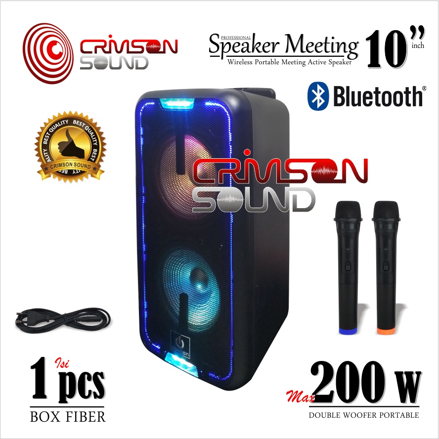 SPEAKER MEETING 10 Inch PORTABLE CRIMSON CR-10 LAMBDA DOUBLE WOOFER