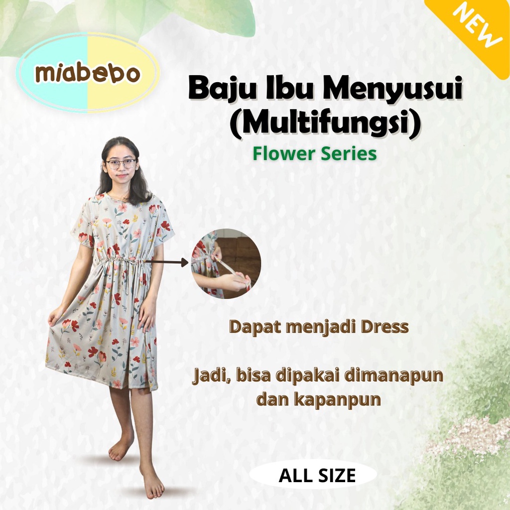 OBAYITO Mia Bebo DASTER MENYUSUI DASTER HAMIL BAJU HAMIL BAJU IBU MENYUSUI DENGAN BUKAAN KANAN KIRI MULTIFUNGSI ALL SIZE