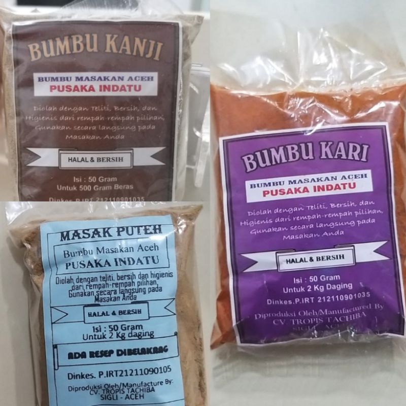 

INDATU Bumbu Kering Kari Aceh | Masak Putih | Kanji Rumbi 50 gr