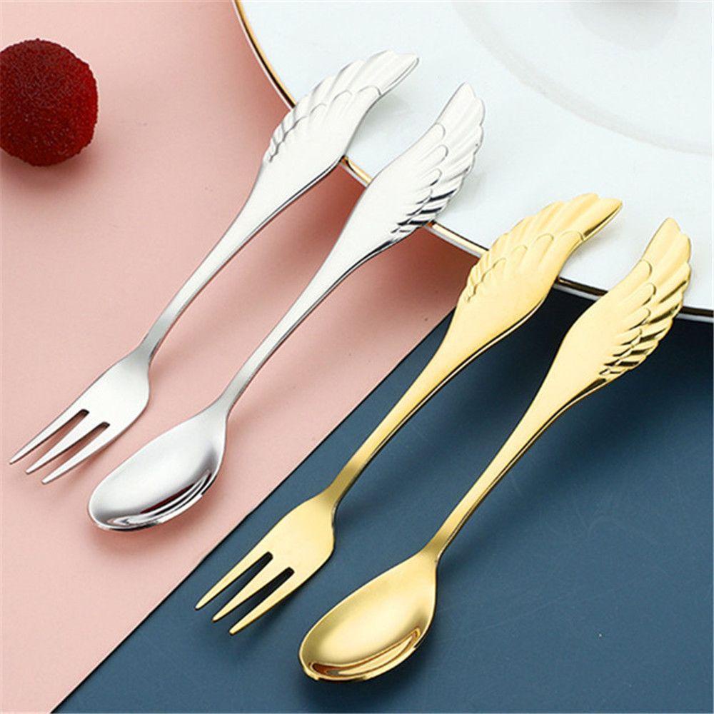 Solighter Sendok Kopi Hadiah Buah Garpu Cutlery Set Stainless Steel