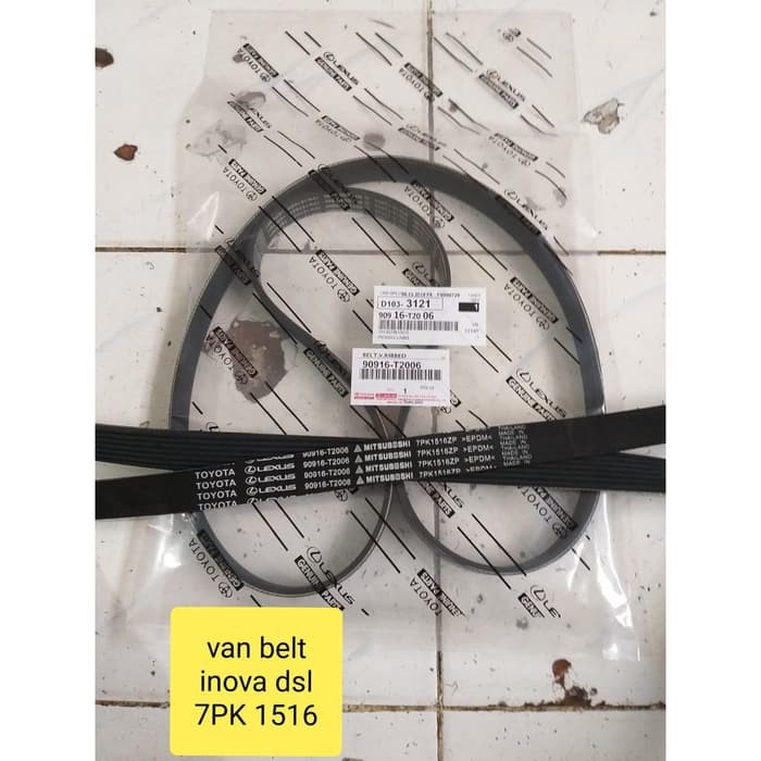 V-belt Van Rib Belt Fanbel Tali Kipas Toyota INNOVA Diesel INOVA Solar 7pk 1516 Original 90916-T2006