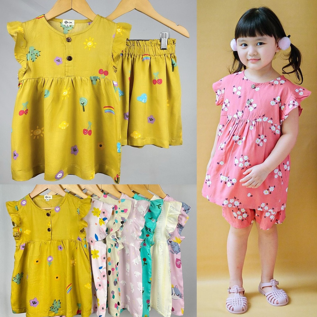 PROMO 7.7 Baju Anak Setelan Sakura Original Rayon Super Premium SMILEE Pakaian Anak Perempuan Termurah Terlaris Best Seller PART 2