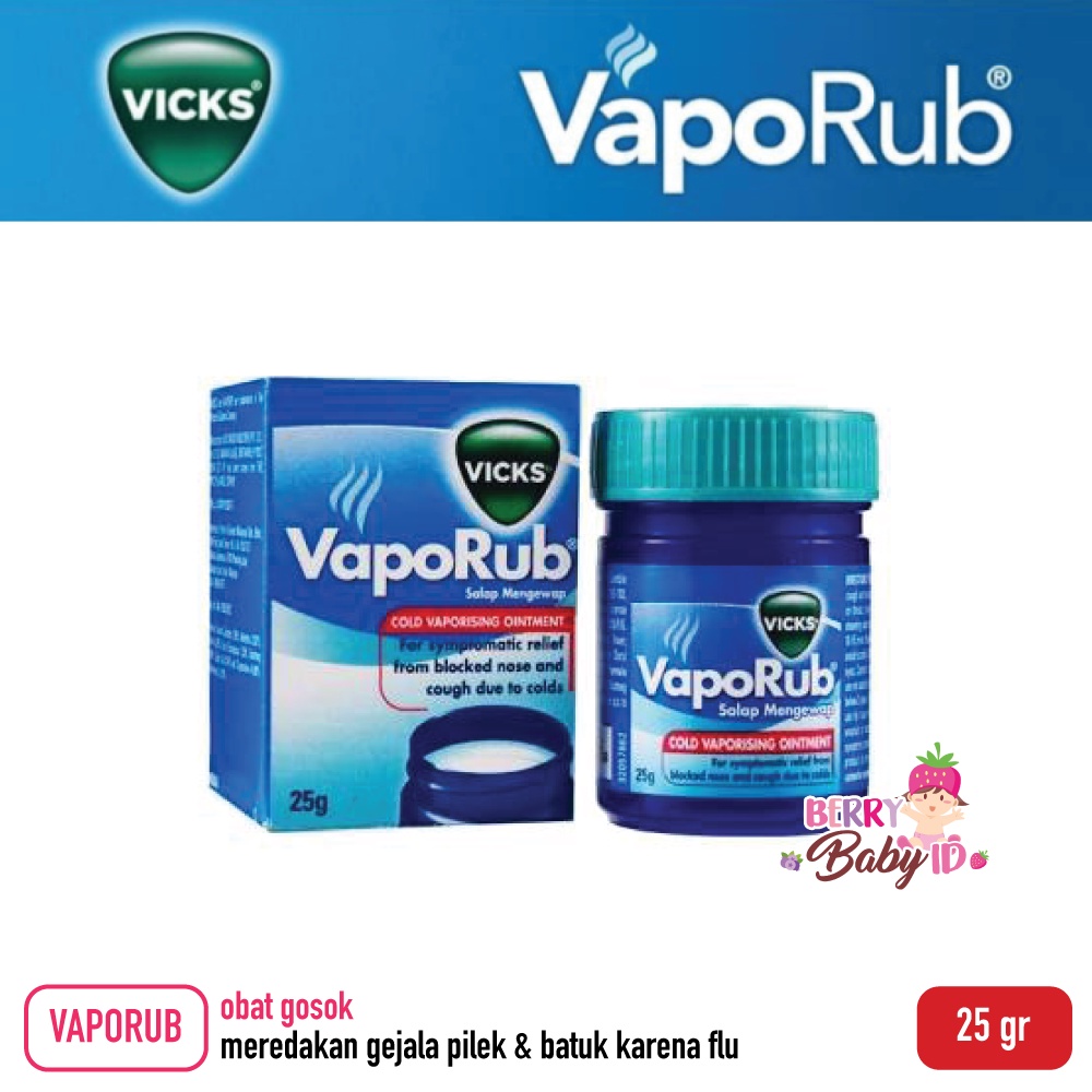 Vicks Vaporub Balsem Obat Gosok Pereda Pilek Batuk Flu Anak Dewasa Berry Mart