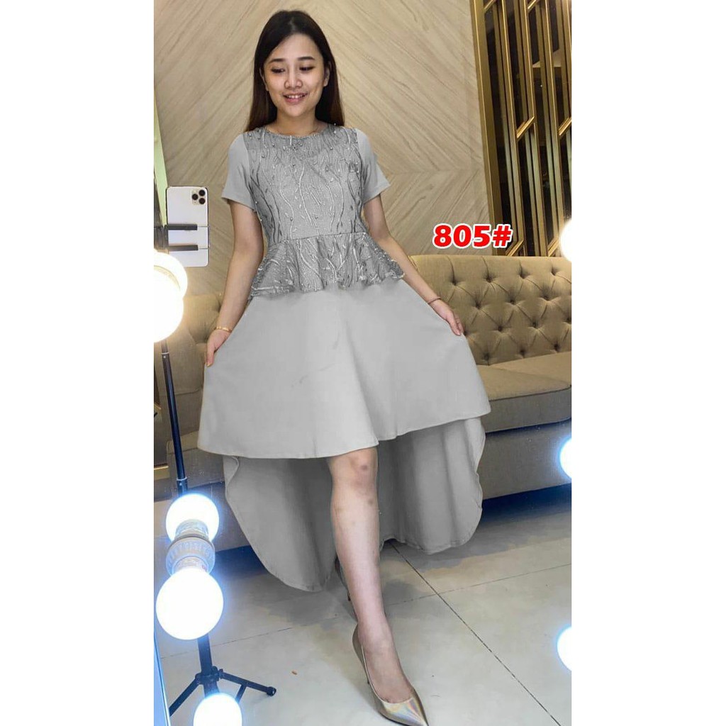 805# dress ekor fashion / gaun scuba fashion / dress mekar ekor / gaun pesta