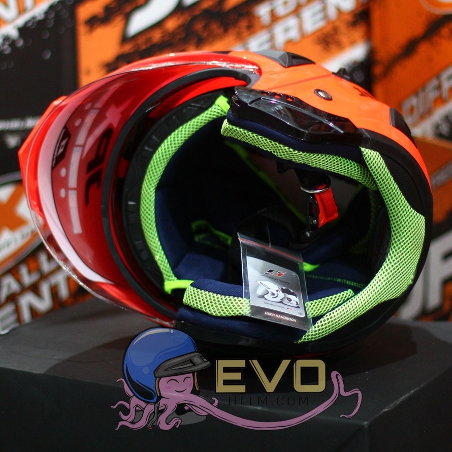 HELM JPX HALFFACE_JPX Z-BLAST - FLUO RED GLOSS ( ONGKIR 2KG) JPX HALFFACE JPX SEMICROSS JPX ZBLAST