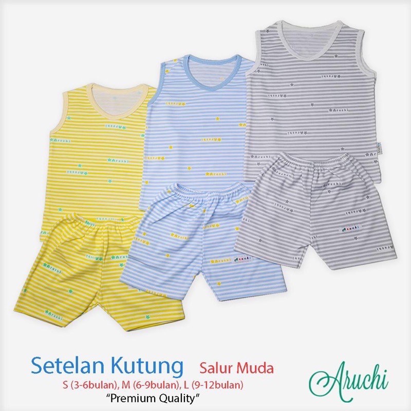 Aruchi MOTIF / SALUR S M L (1stel) Setelan Baju Kutung Bayi Anak