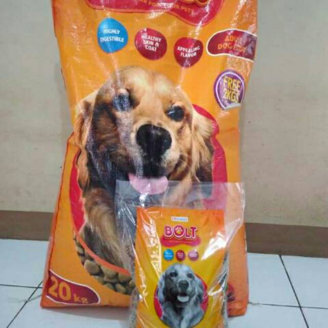 BOLT DOG 10KG RASA SAPI BEEF Bolt dog food isi 10kg  makanan anjing jenis kering dry