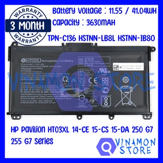 New Battery Baterai Laptop Notebook HP Pavilion HT03XL 14-CE 14-CF 14s-CF 15-CS 15-DA Series 250 G7 255 G7 Series TPN-C136 HSTNN-LB8L HSTNN-IB8O