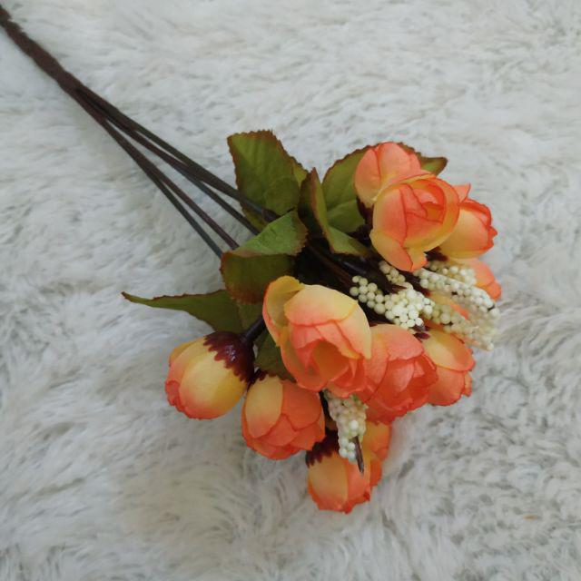 Bunga artificial bunga kuncup BK004, bunga dekorasi / bunga plastik-Orange