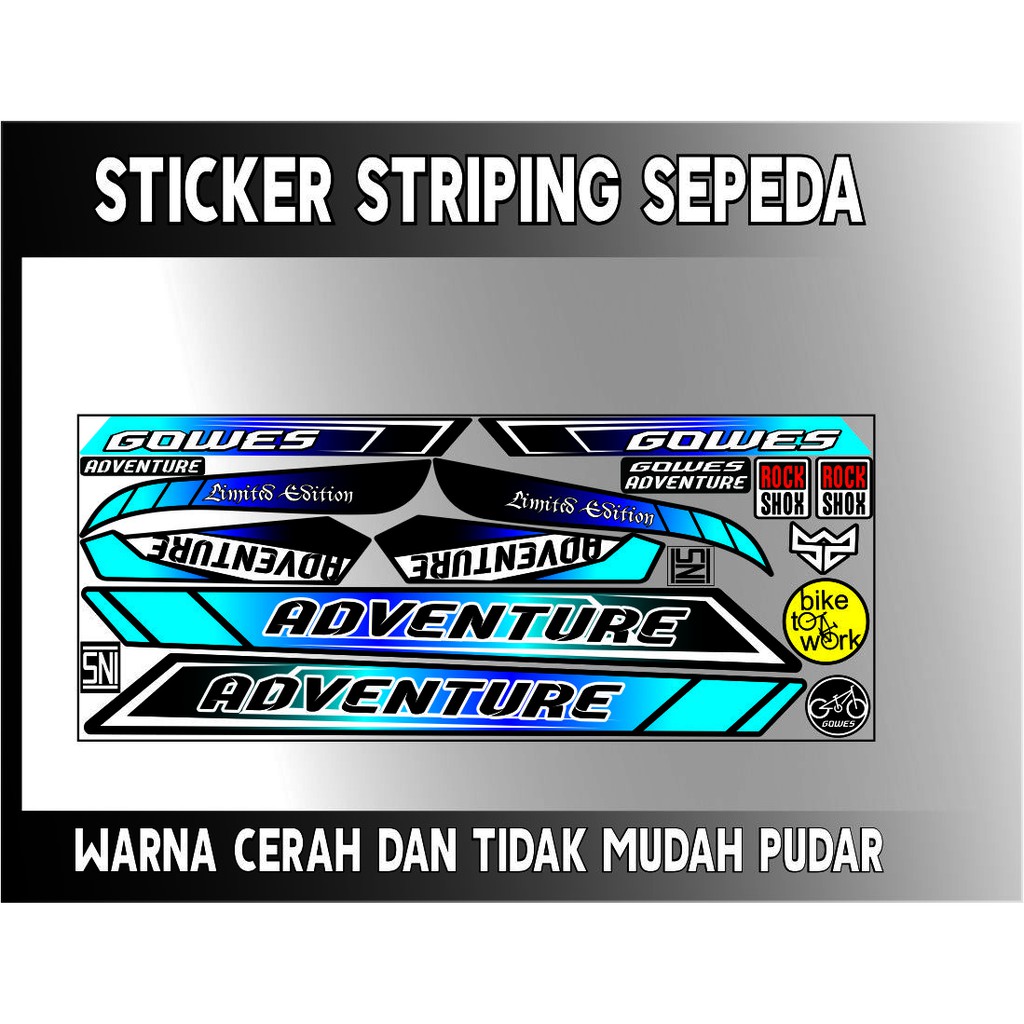 DECAL STIKER VARIASI STRIPING MOTIF SEPEDA ALL CUSTOM ADVENTURE DECAL STRIPING