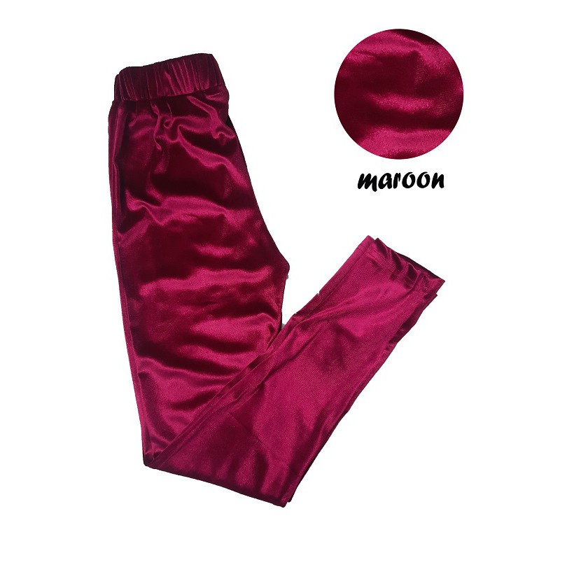 HIPNOP Celana Legging Bludru Velvet Premium Legging Polos  Legging Import Celana Jegging Wanita