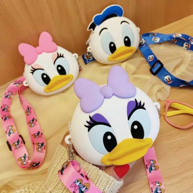 Tas Pinggang/Selempang Anak Lucu Motif Donald Bebek 3D Impor Branded