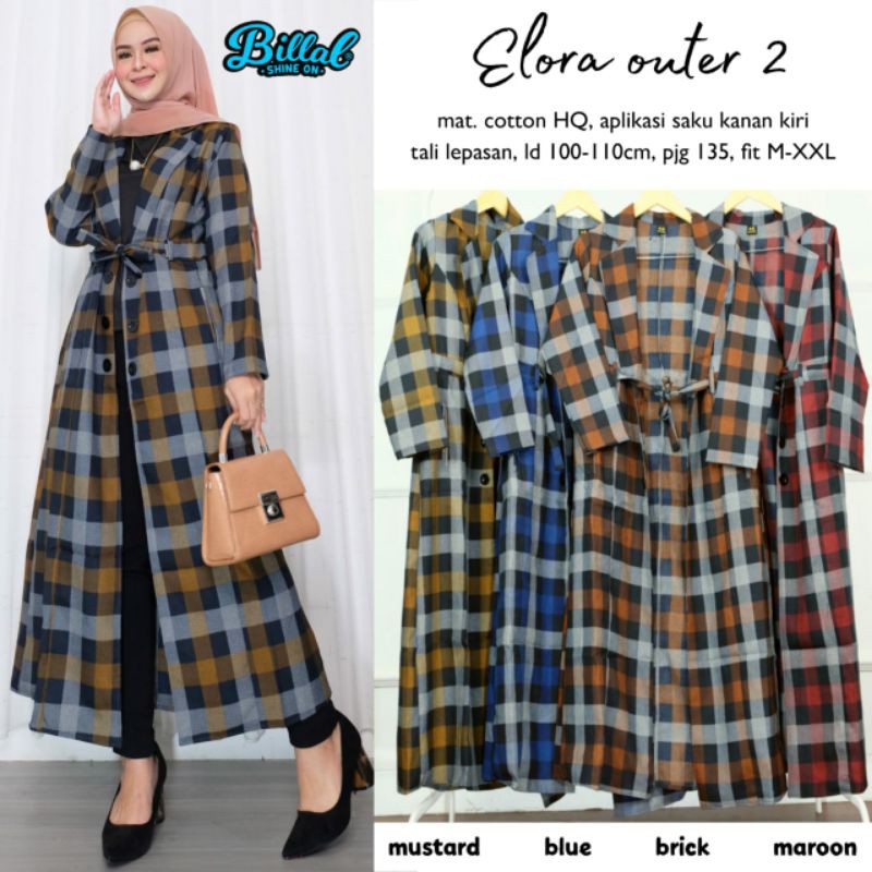 ELLORA OUTER MAT KATUN HQ / KARDI LONG OUTER KOTAK KOTAK MODIS