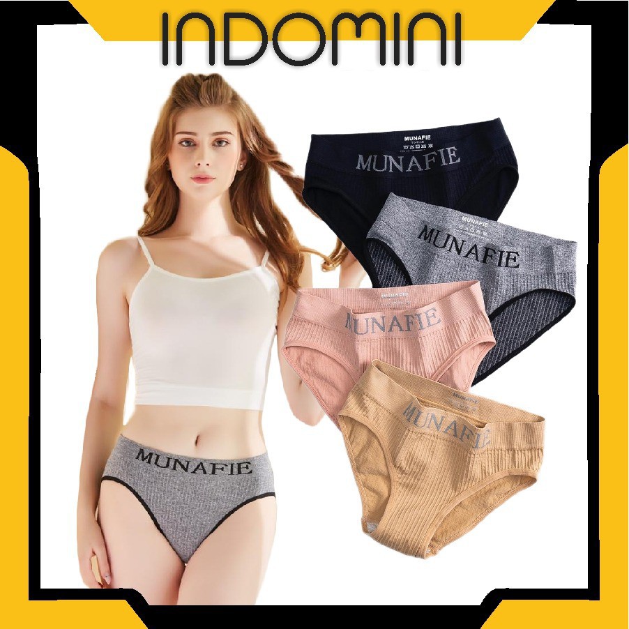 INDOMINI Celana Dalam Munafie Pakaian Wanita Seamless Underwear CD Perempuan Import Murah B032