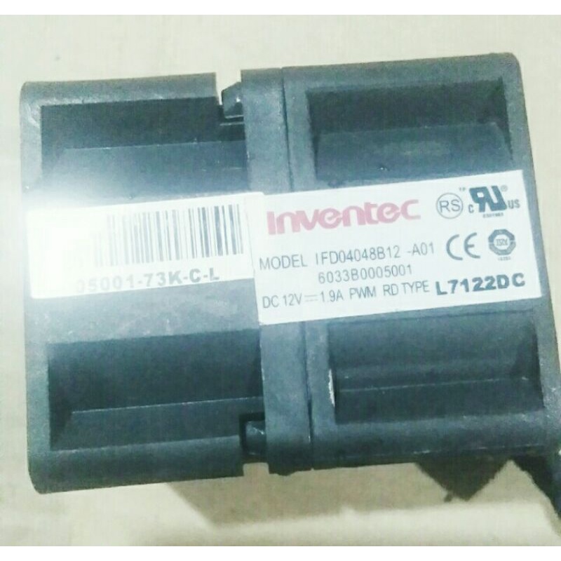 Double dc brushless  fan voltage  12v - 1.9A- Dimensi frame 4cm -panjang 4.8 cm