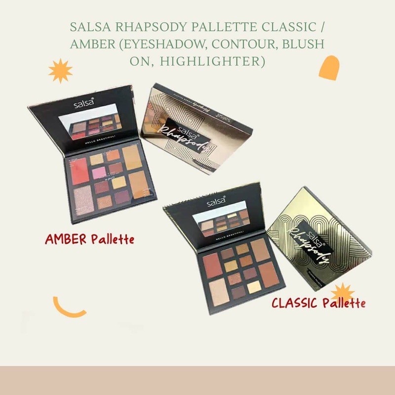 SALSA Rhapsody Face Palette Eyeshadow Contour Highlighter Blush On ✔️BPOM Eye Shadow palet ( KIMIKO )