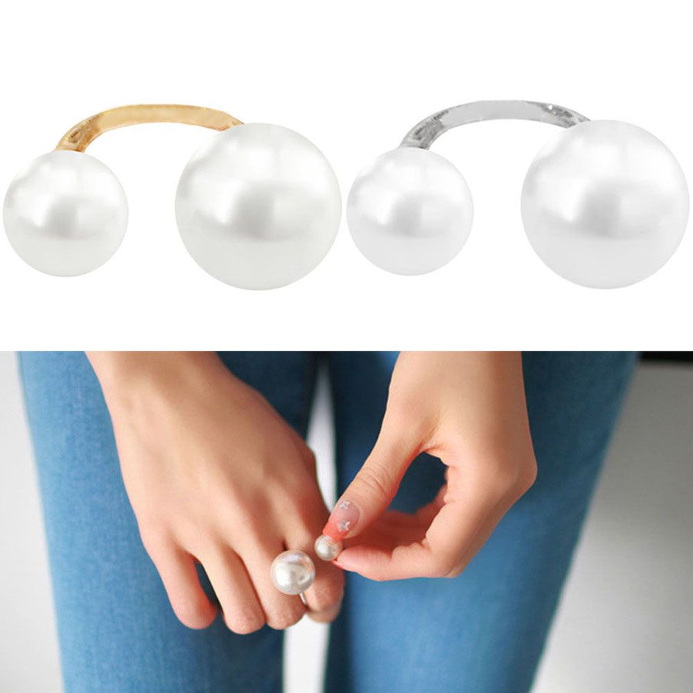 Needway  Korean Style Opening Ring Elegant Jewelry Finger Ring Women Trendy Gift Imitation Pearl 1 PC Street Shoot Fashion Accessories/Multicolor