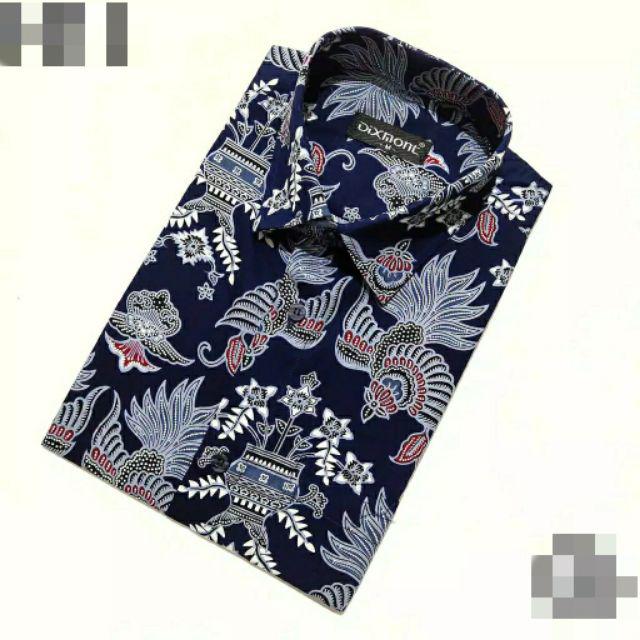 Kemeja Batik Pria Lengan Panjang Bl19 Katun Motif Modern Dixmont Semi Slimfit Premium