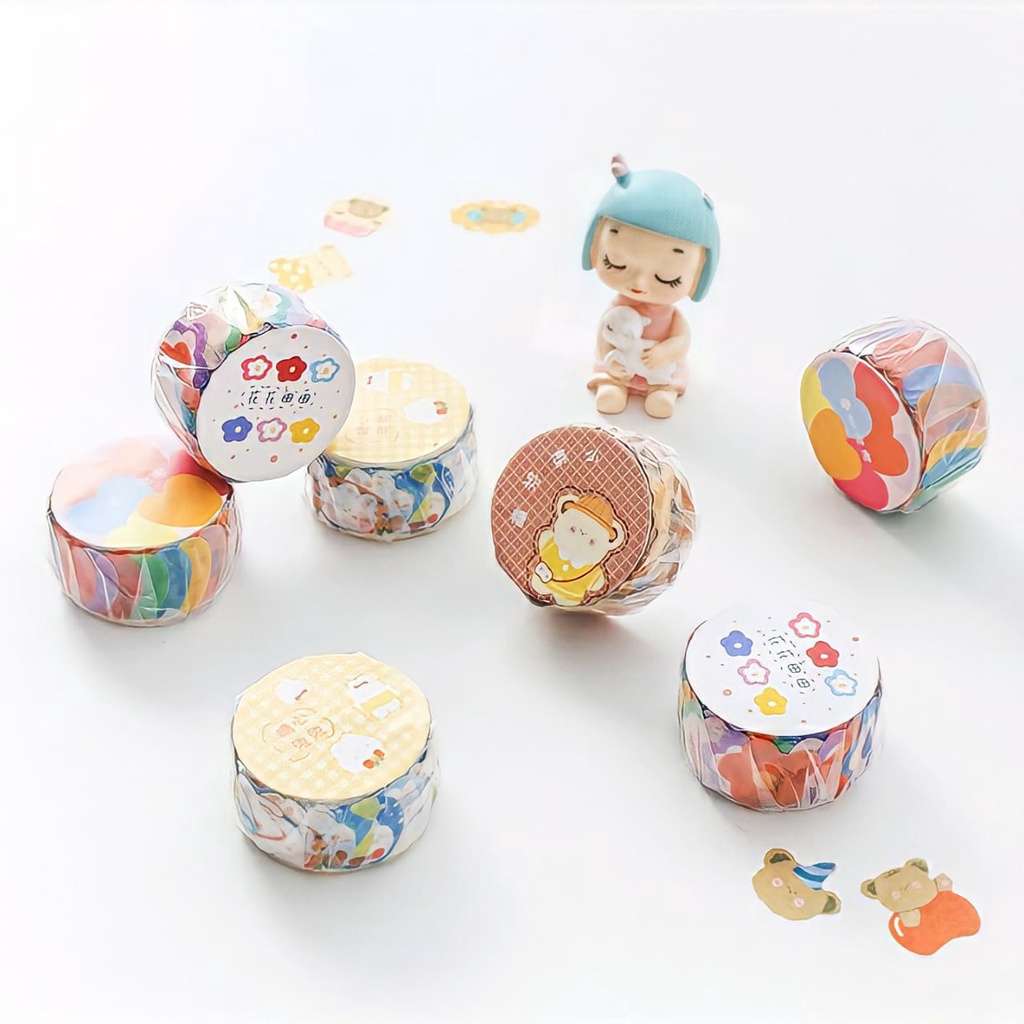 

Sharing 10 pcs stiker washi deco/ stiker cute for journaling