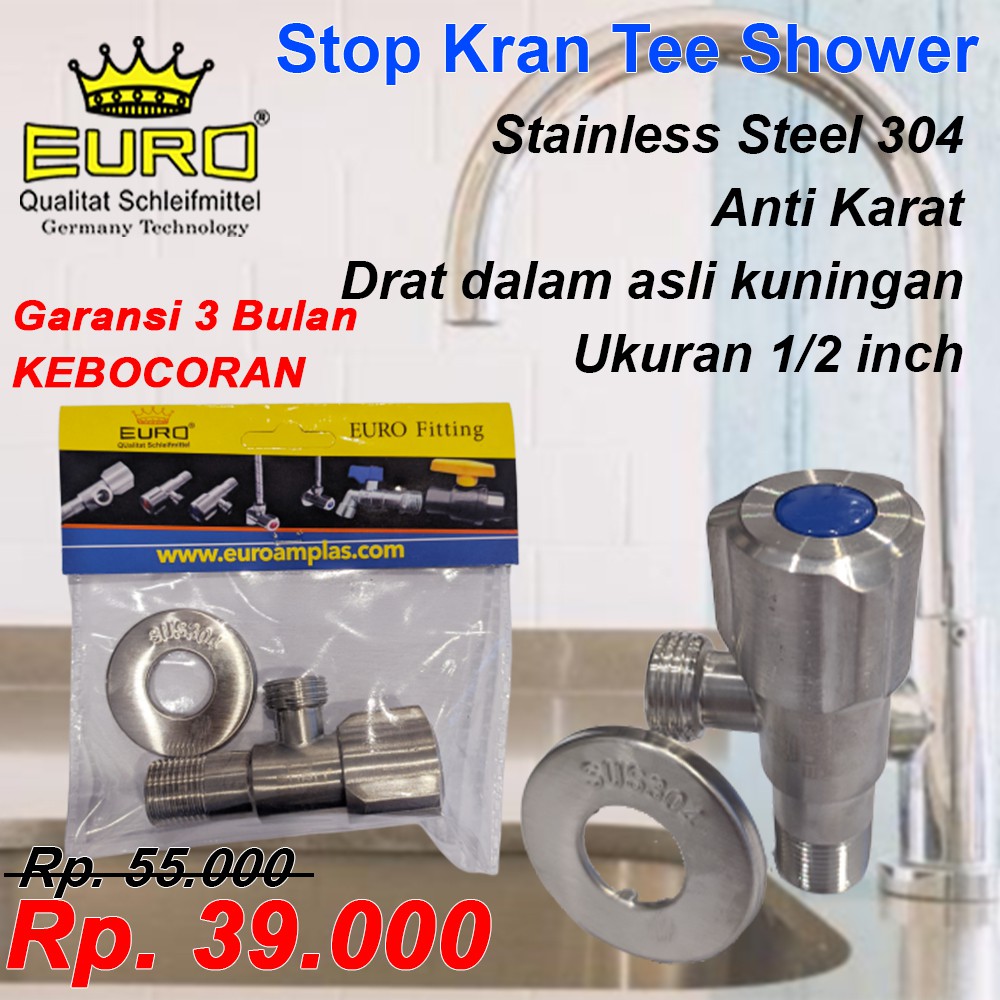 Stop Kran Air/ Shower Stainless 304 uk 1/2&quot;