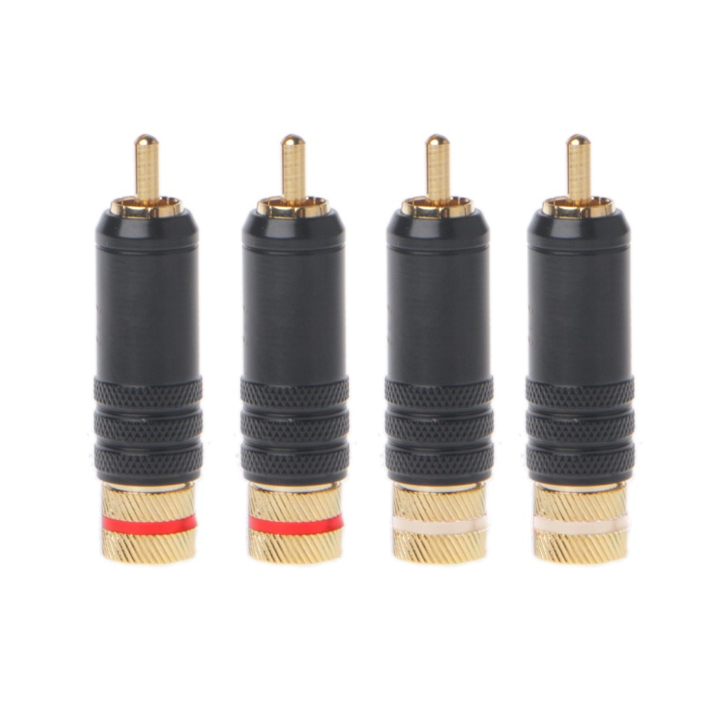 Btsg Wbt-0144 4pcs Konektor Plug Rca Lapis Emas Untuk Audio / Video