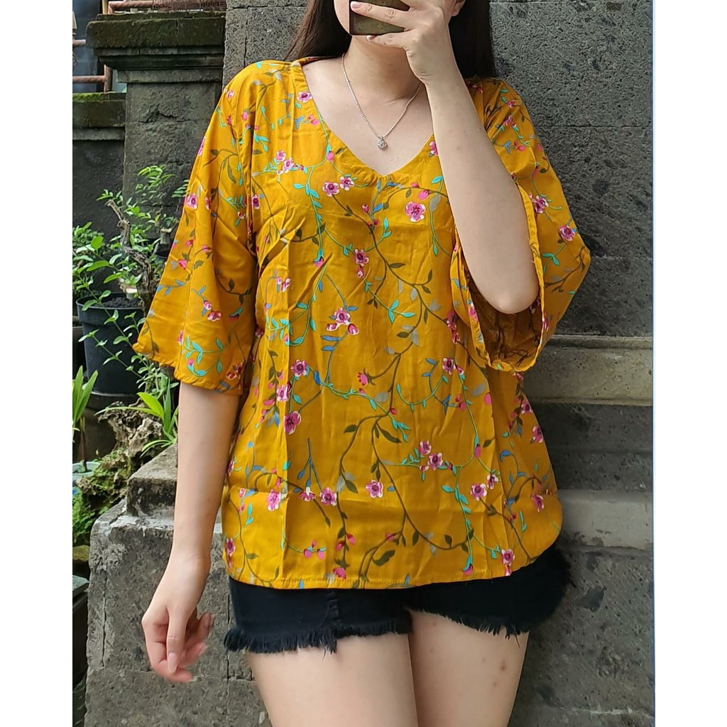 Hatistore/Atasan lonceng rayon/atasan wanita rayon/rayon bali/grosir pakaian wanita/grosir rayon