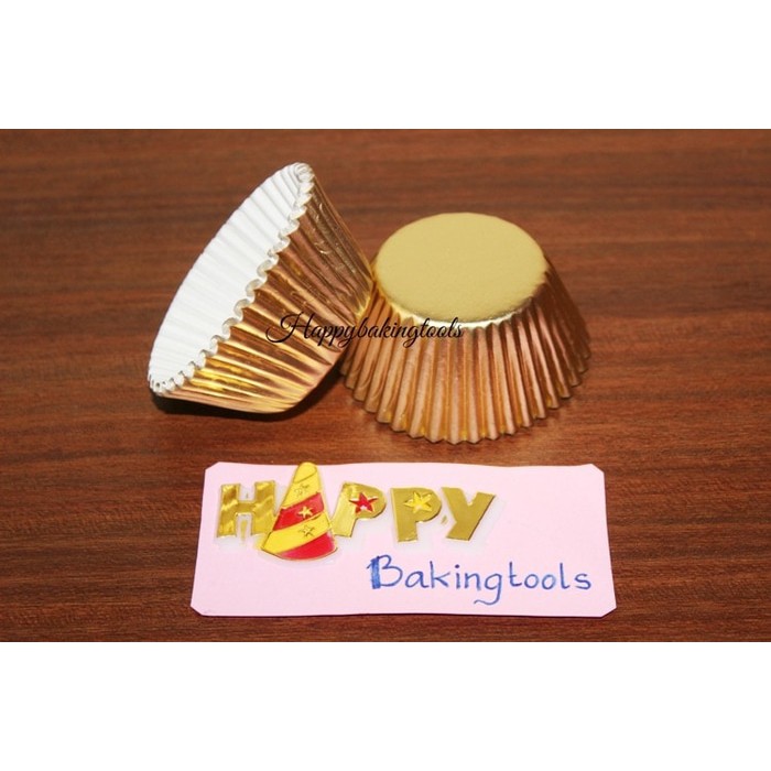 

Kertas cupcake gold- cupcake case warna gold- kertas panggang kue