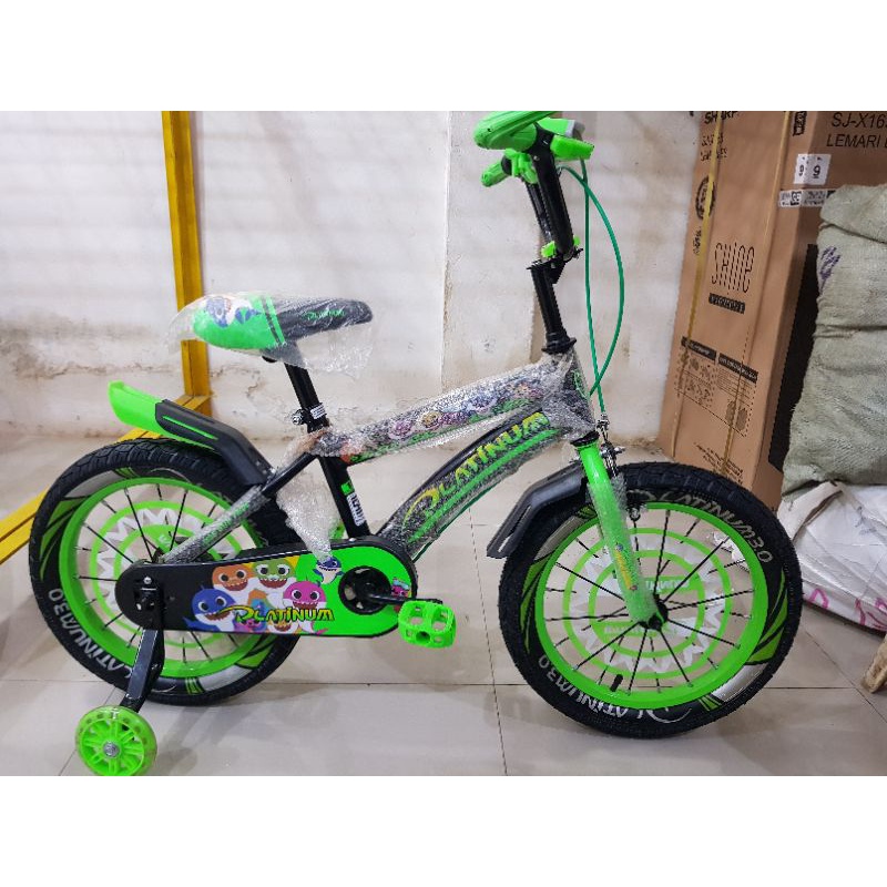 Sepeda Anak Sepeda BMX 16 inch PLATINUM ( BAN JUMBO ) ( Warna Hijau / Green )
