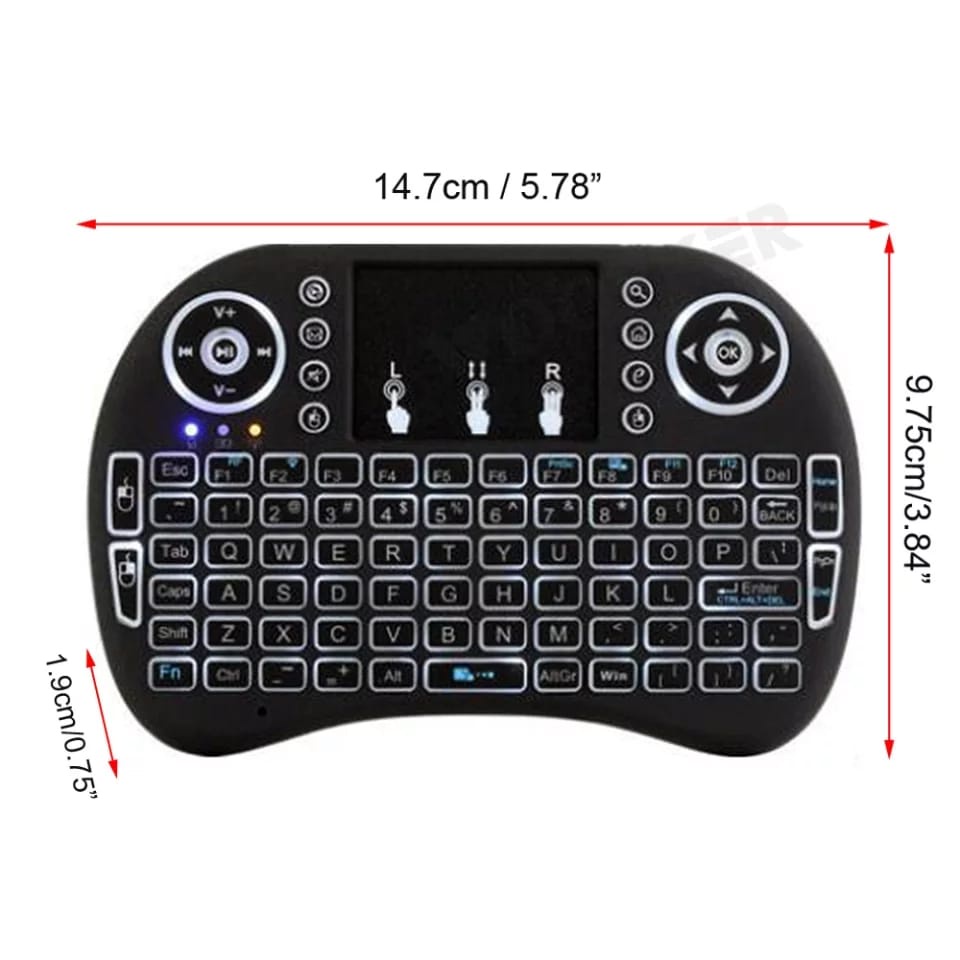 Mini Keyboard Wireless Air Mouse Backlight RGB 2.4GHz Touch Pad Di PC Laptop TV