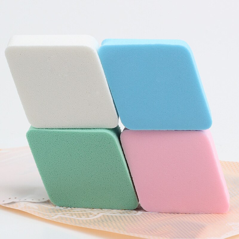 【 READY STOCK 】 Foundation Powder Puff Sponge Rhombus Shaped Wet And Dry 4 pcs/1Set