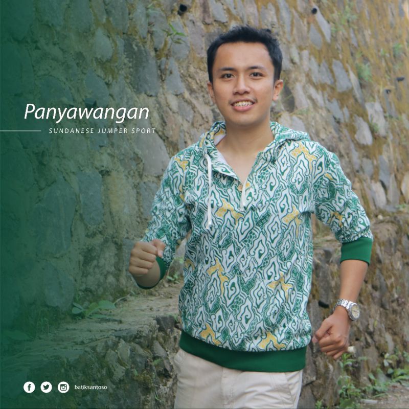 Batik Santoso Mega Mendung - Jaket Hoodie Panyawangan Series