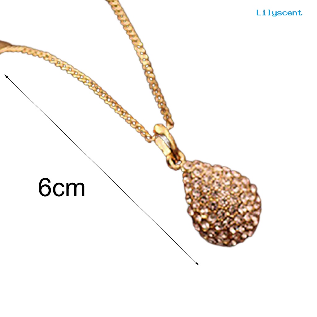 Kalung Rantai Liontin Berlian Imitasi Bentuk Waterdrop Adjustable Untuk Wanita