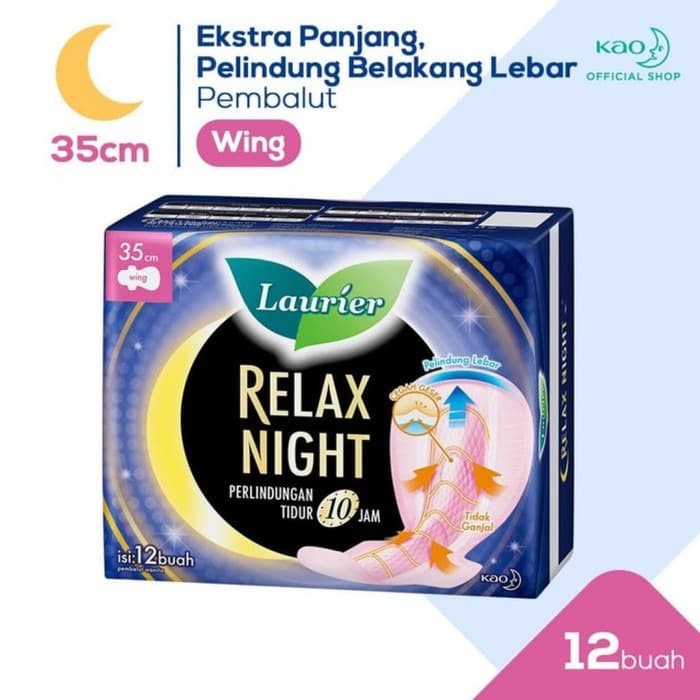 LAURIER RELAX NIGHT 35CM isi 12 buah