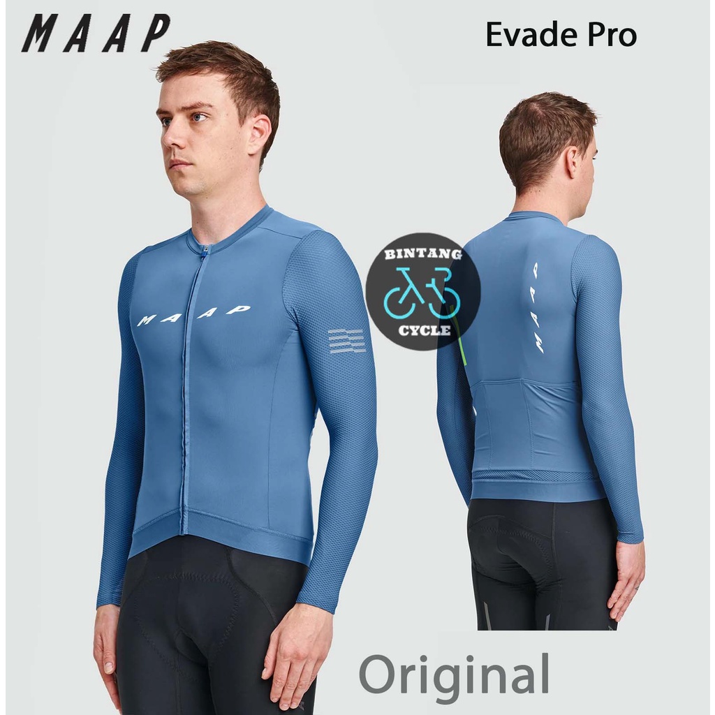 MAAP Evade Pro Base Long Sleeve Jersey STEEL - Jersey Sepeda MAAP