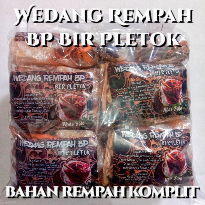 

1PACK/10BKS WEDANG BIR PLETOK BP REMPAH PALING KOMPLIT JSR KHAS SOLO