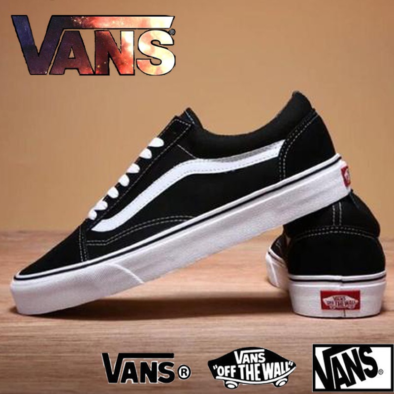  Sepatu  Sneakers Desain Vans  Old  Skool Klasik Warna  Hitam 