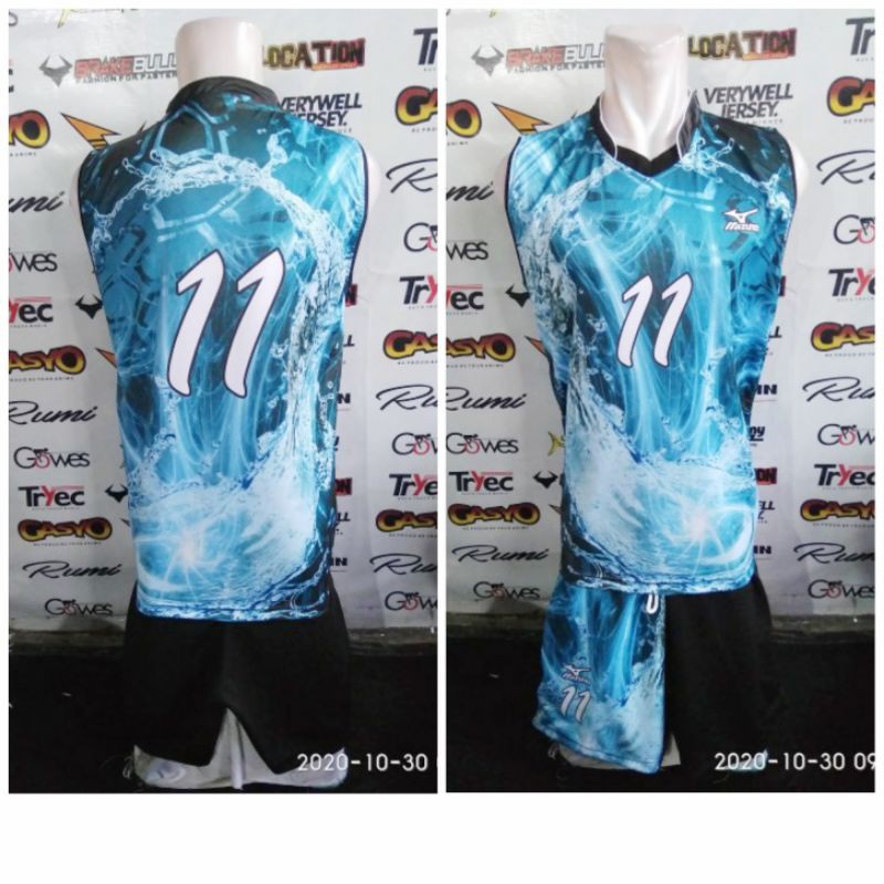 Jersey baju kengsi voli mizuno singlet printing original
