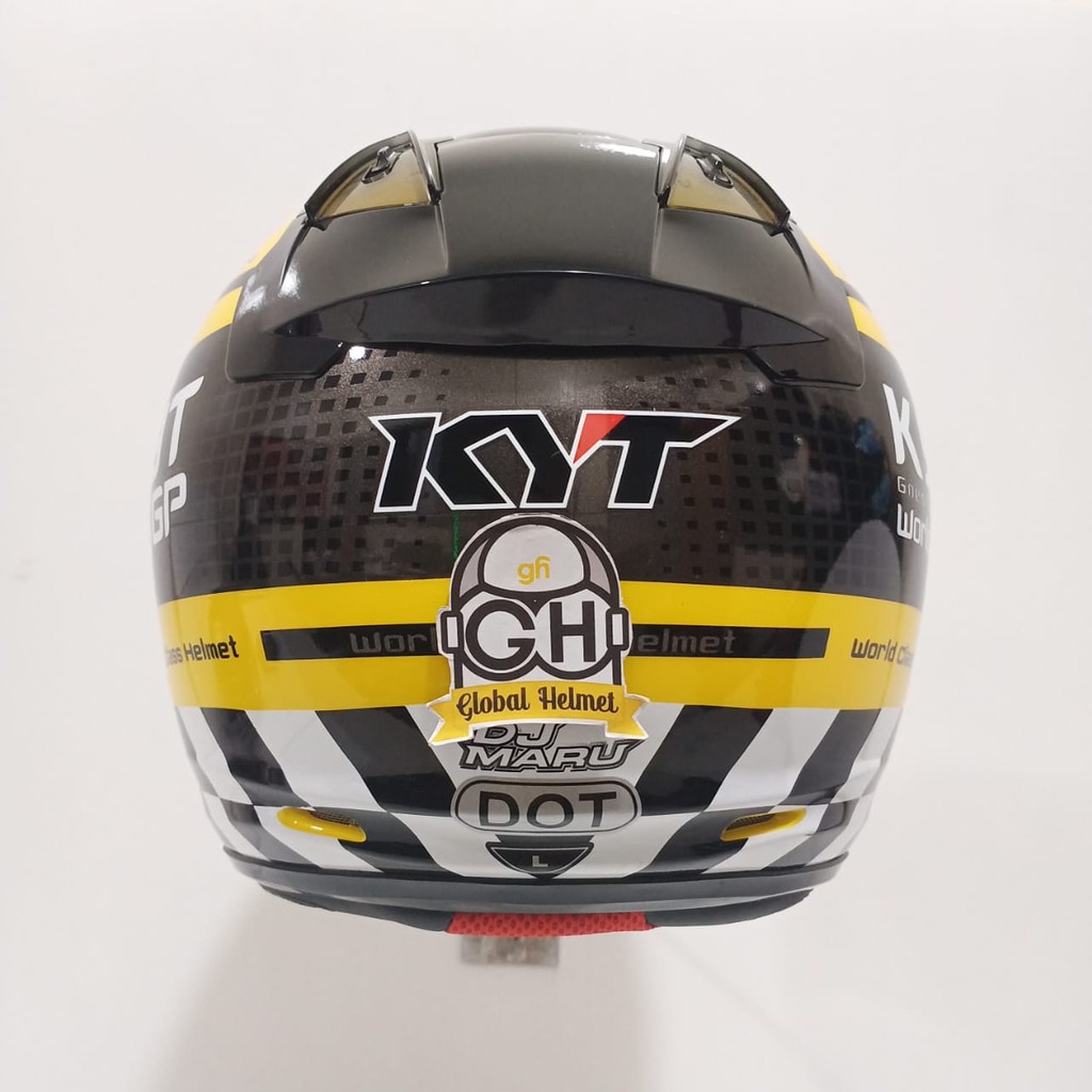 HELM HALF FACE KYT DJ MARU KYT DJMARU MOTIF #11 YELLOW GUNMETAL