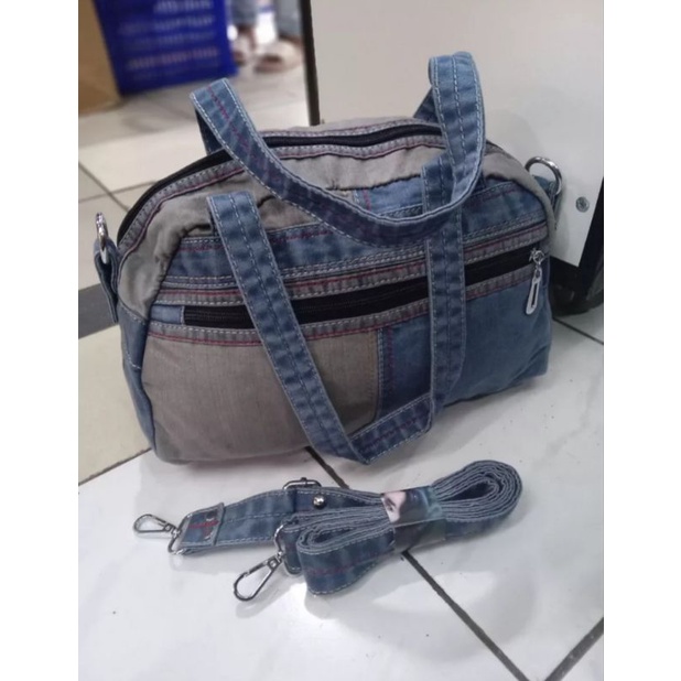 Tas slempang wanita bahan jeans denim ori Garnet