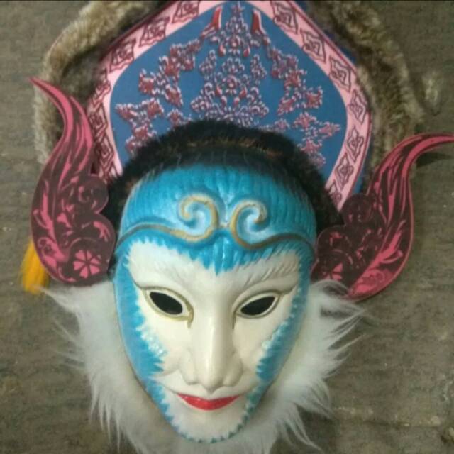 TOPENG KERA PUTIH HANOMAN - MAINAN ANAK BENTUK MONYET - SOVENIR MURAH