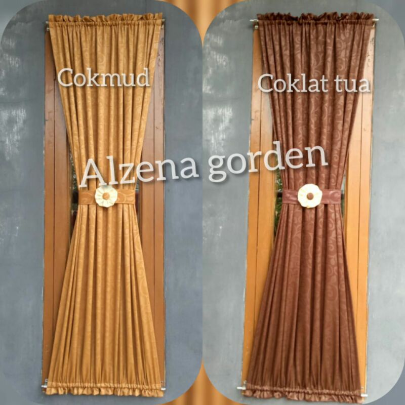 Gorden spiral ikat kupu kupu jendela minimalis satu warna lebar 50cm tanpa stick