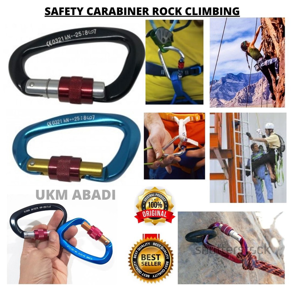 Karabiner Buckle Safety Rope Harness Quickdraw SS Rock Climbing 111140