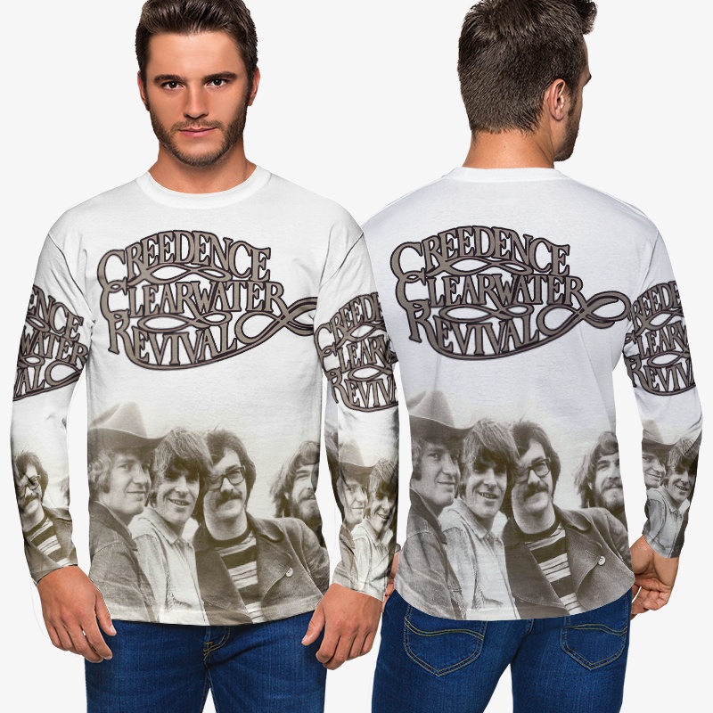 Kaos Pria Creedence Clearwater Revival CCR BAND Tshirt Bahan Polyester Jersey Casual Style Fashionab